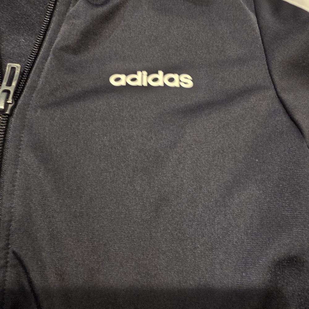 Adidas Navy Track Jacket with White Stripes - Picture 6 of 7